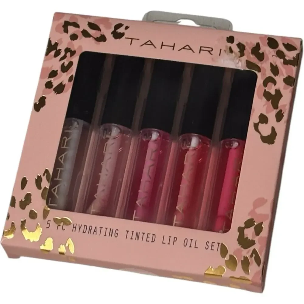 Tahari Hydrating Five Piece  Tinted Lip Oil Set New in Box